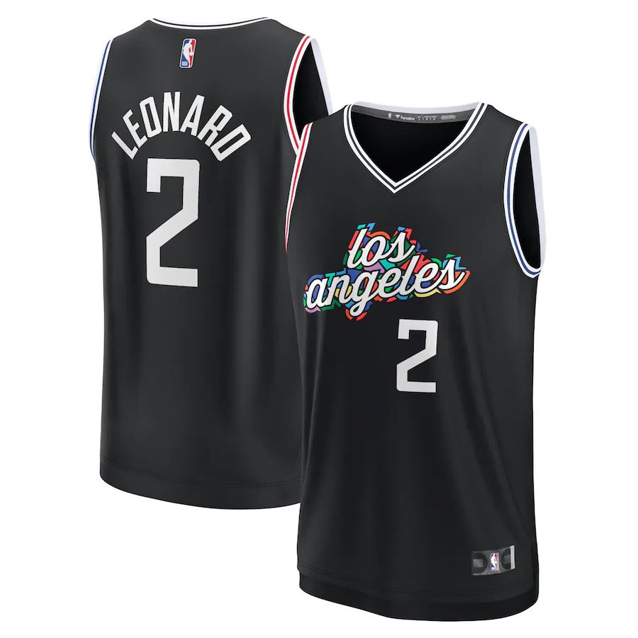 Men Los Angeles Clippers #2 Kawhi Leonard Fanatics Branded Black City Edition 2022-23 Fastbreak NBA Jersey->youth nba jersey->Youth Jersey